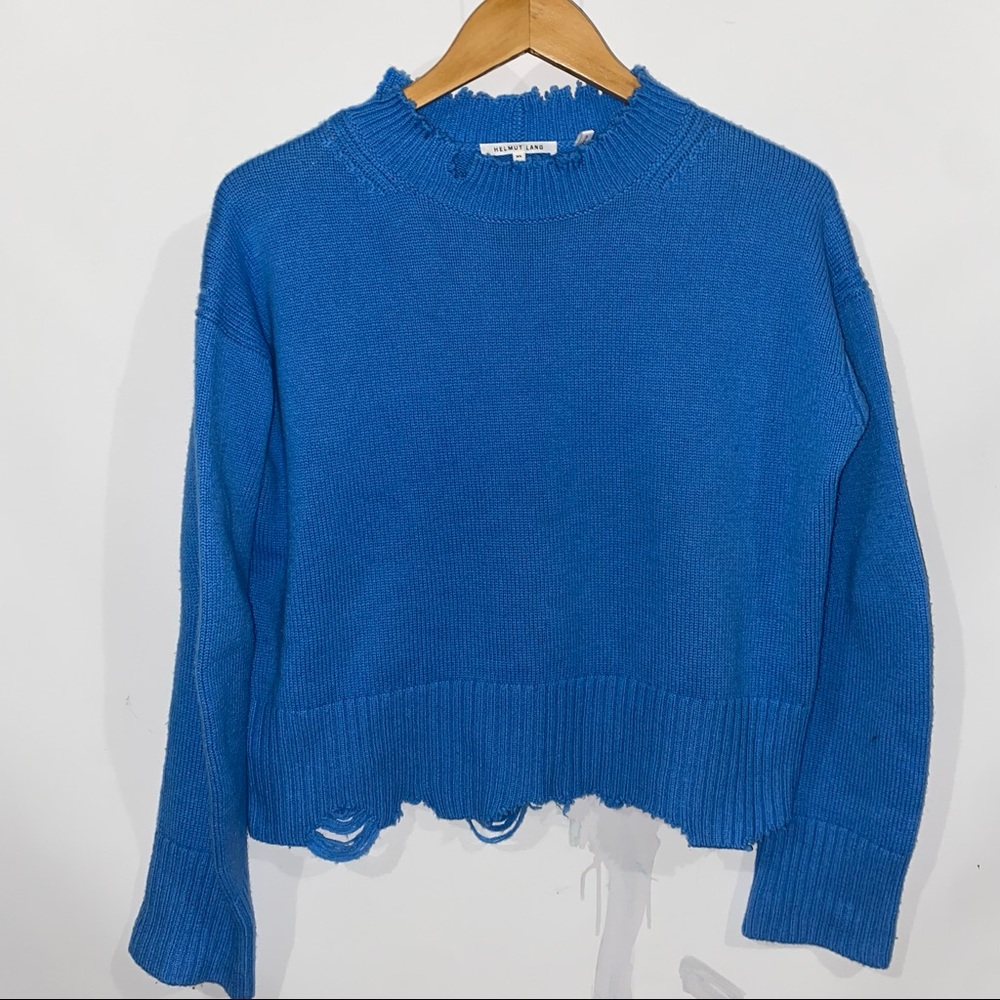 Helmet lane distressed wool sweater